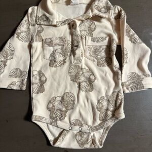 Kate Quinn Cream and Brown Kids Bodysuit